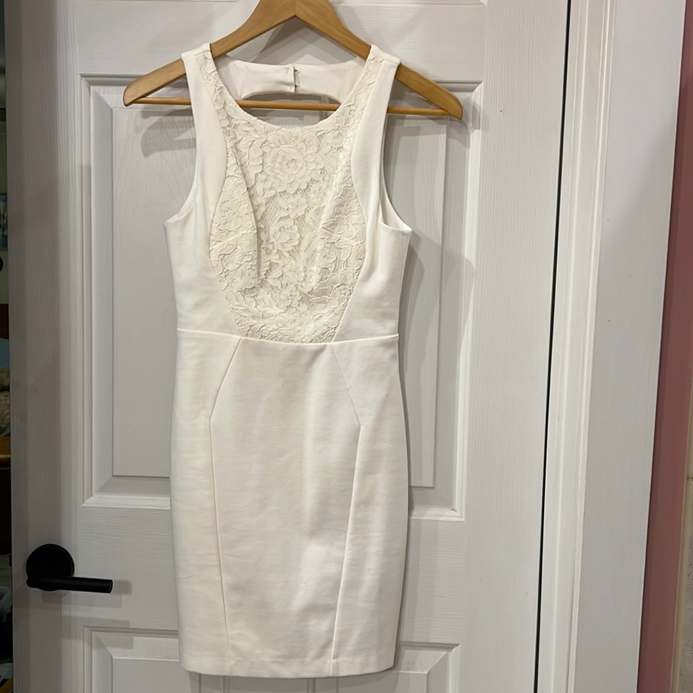 White mini dress - perfect for bachelorette! Open back